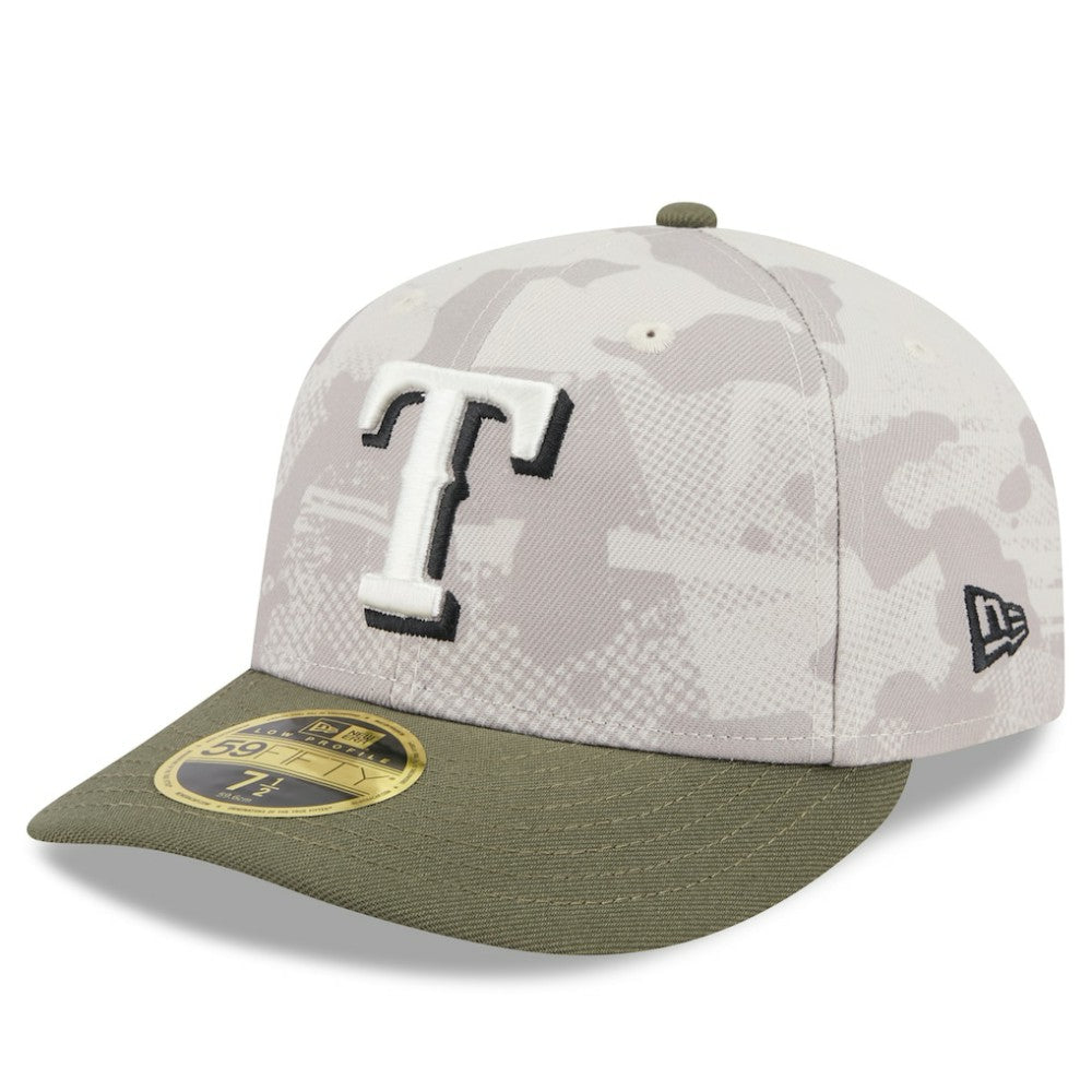 Light Beige/Olive Texas Rangers New Era 2025 Armed Forces Day Low Profile 59FIFTY Fitted Hat