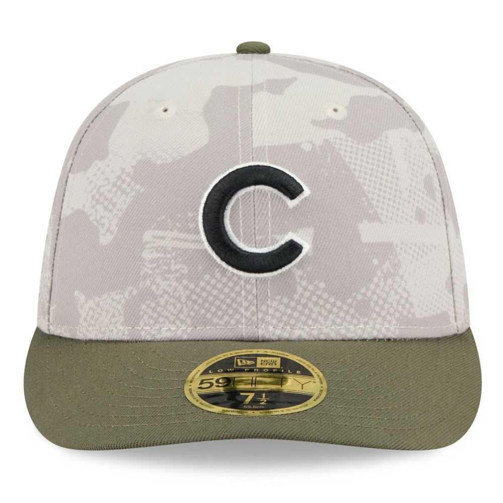 Light Beige/Olive Chicago Cubs New Era 2025 Armed Forces Day Low Profile 59FIFTY Fitted Hat