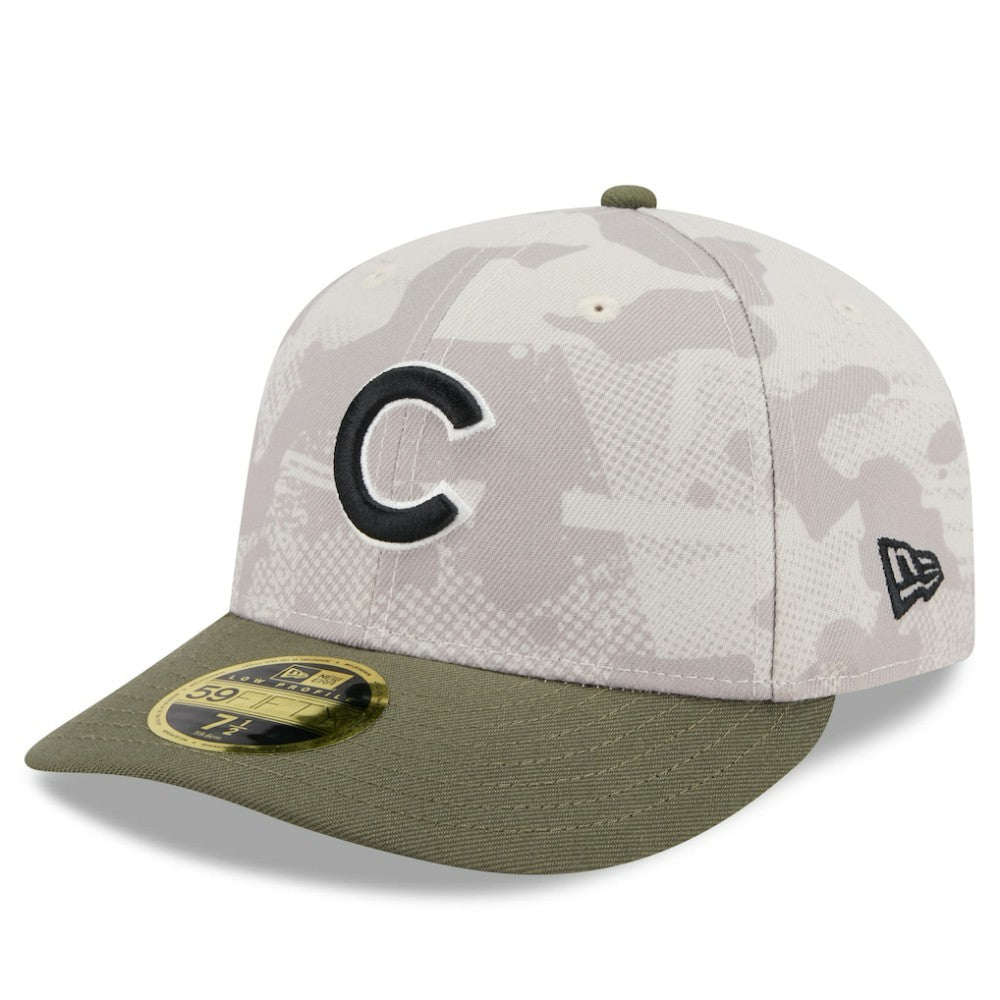 Light Beige/Olive Chicago Cubs New Era 2025 Armed Forces Day Low Profile 59FIFTY Fitted Hat