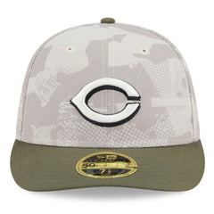 Light Beige/Olive Cincinnati Reds New Era 2025 Armed Forces Day Low Profile 59FIFTY Fitted Hat