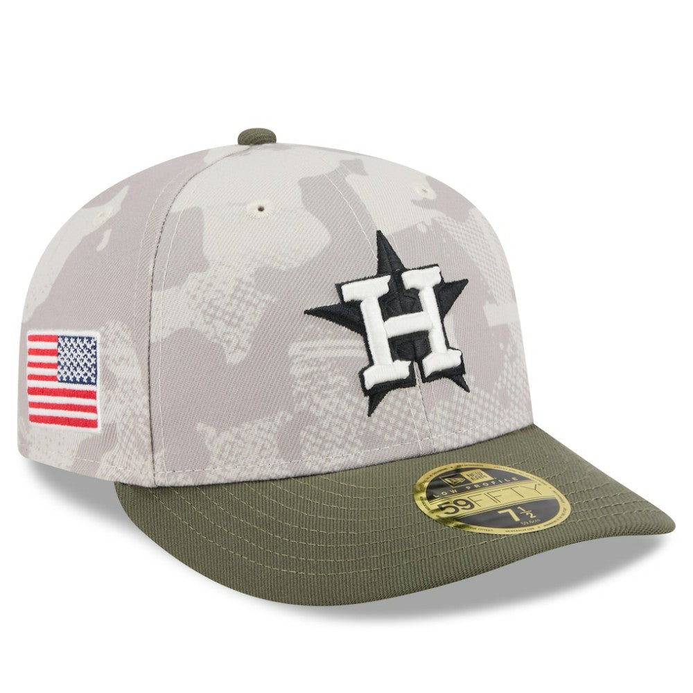 Light Beige/Olive Houston Astros New Era 2025 Armed Forces Day Low Profile 59FIFTY Fitted Hat