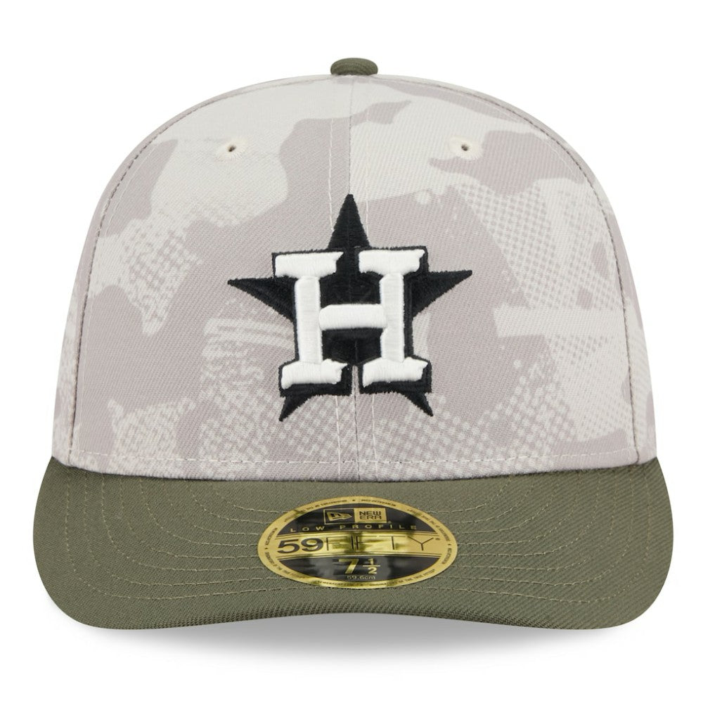 Light Beige/Olive Houston Astros New Era 2025 Armed Forces Day Low Profile 59FIFTY Fitted Hat