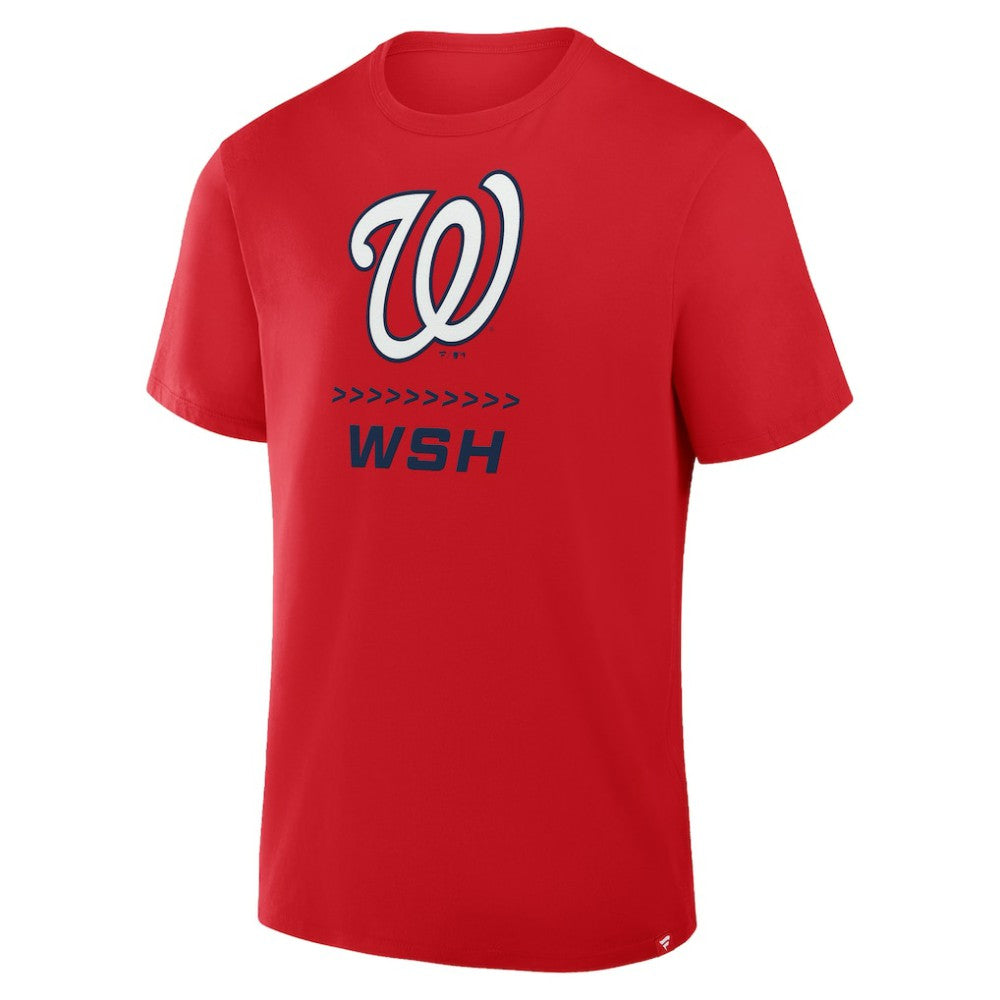 Red Washington Nationals Fanatics Clubhouse Legacy Side Swipe T-Shirt