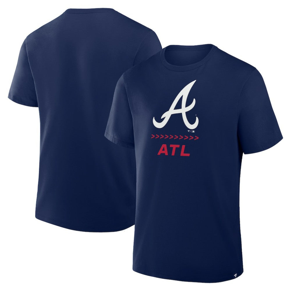 Navy Atlanta Braves Fanatics Clubhouse Legacy Side Swipe T-Shirt