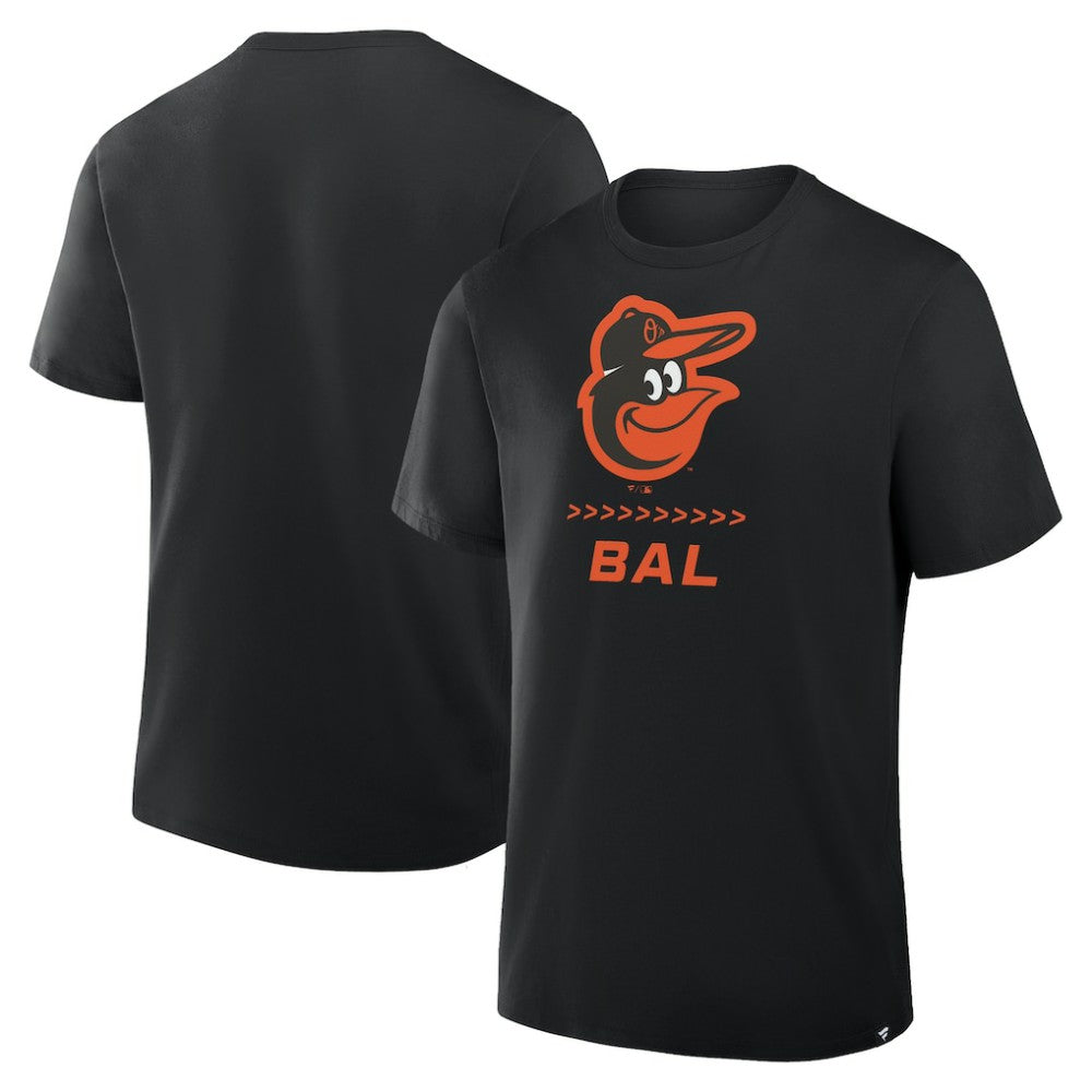 Black Baltimore Orioles Fanatics Clubhouse Legacy Side Swipe T-Shirt