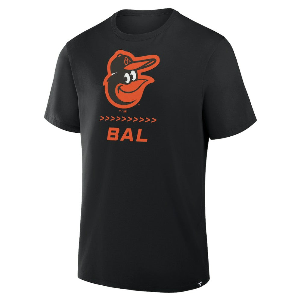 Black Baltimore Orioles Fanatics Clubhouse Legacy Side Swipe T-Shirt