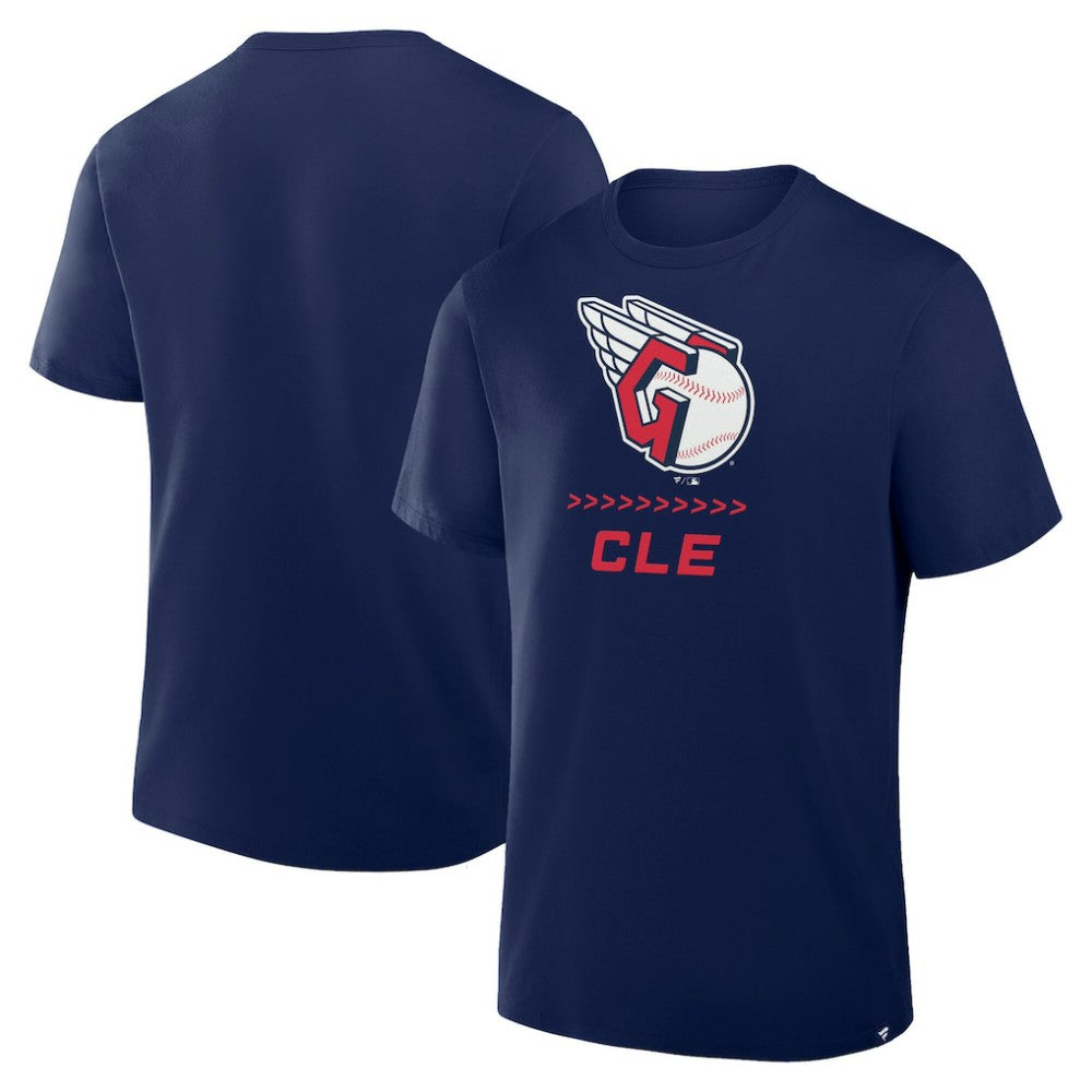 Navy Cleveland Guardians Fanatics Clubhouse Legacy Side Swipe T-Shirt