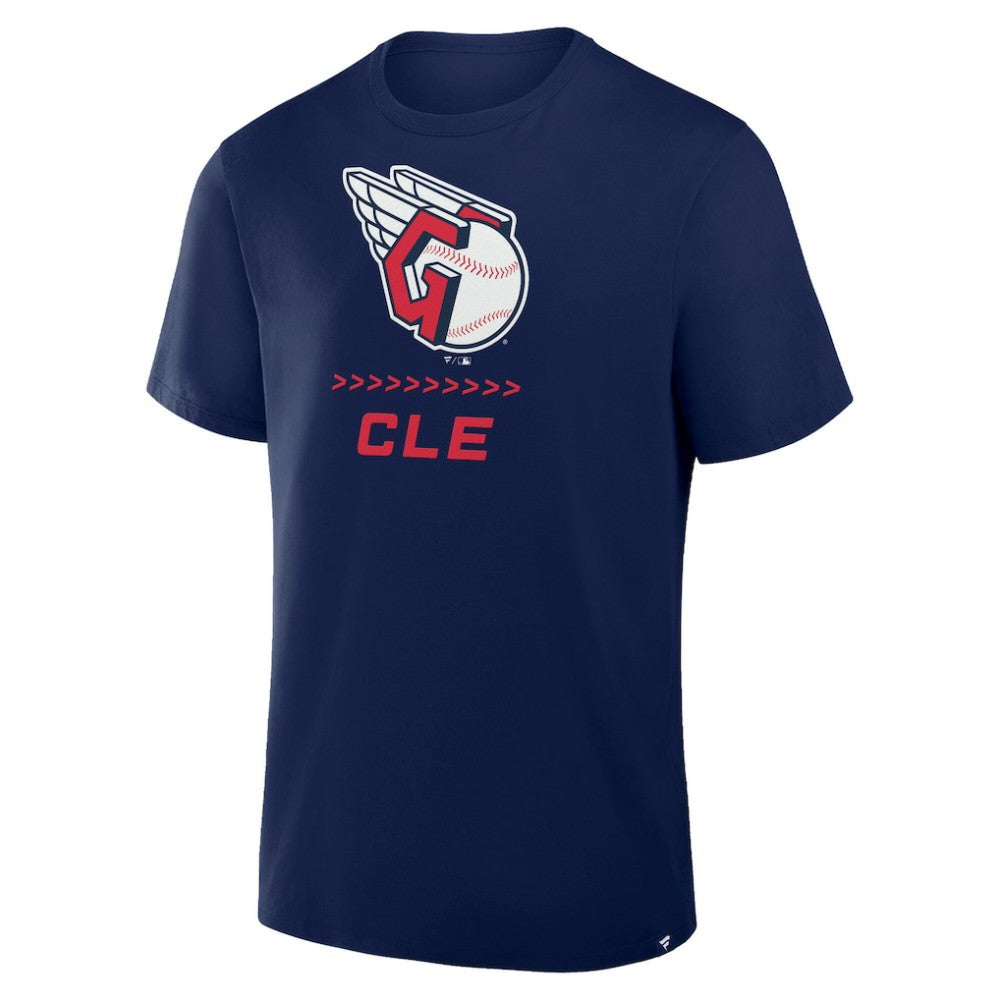Navy Cleveland Guardians Fanatics Clubhouse Legacy Side Swipe T-Shirt