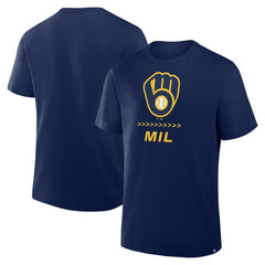 Navy Milwaukee Brewers Fanatics Clubhouse Legacy Side Swipe T-Shirt