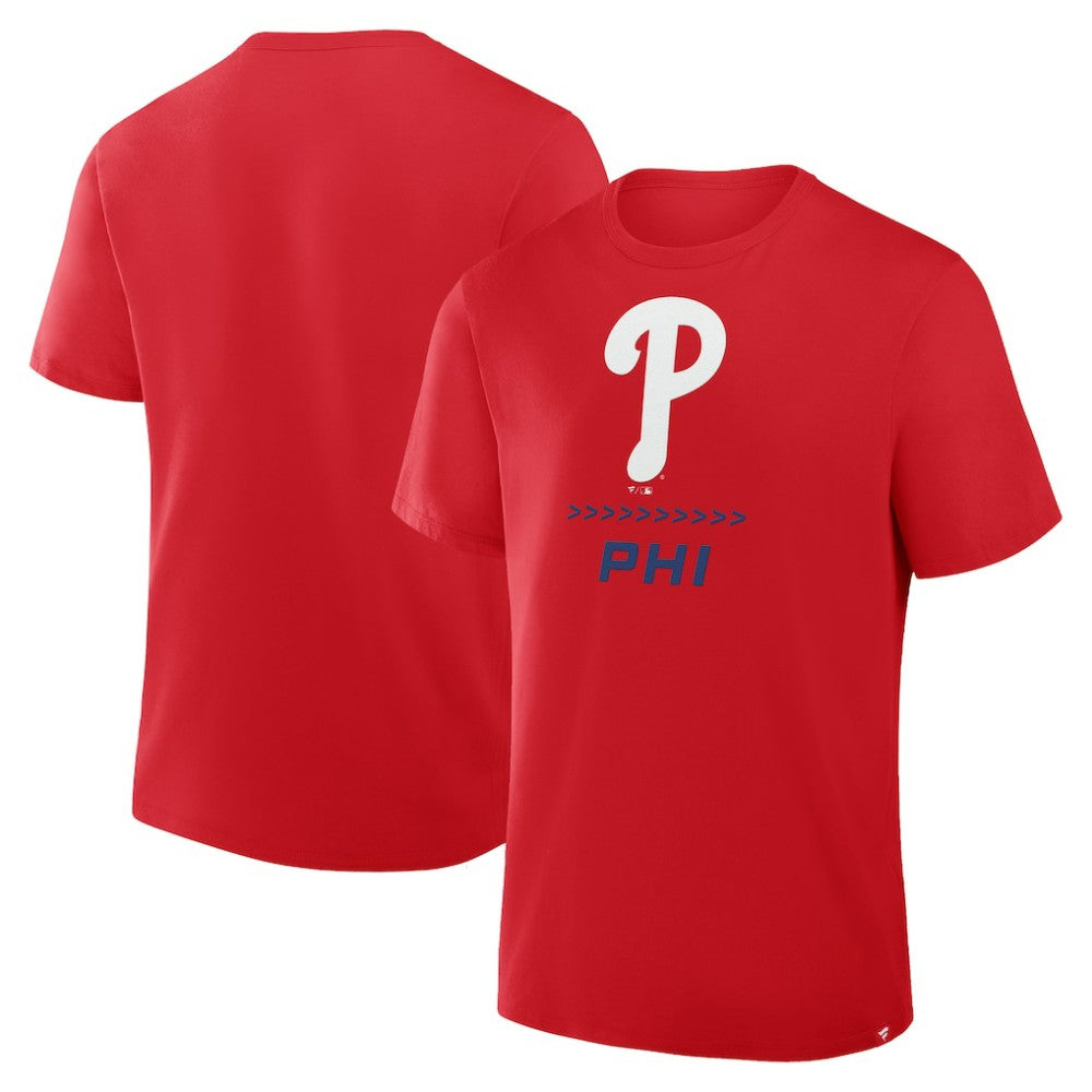 Red Philadelphia Phillies Fanatics Clubhouse Legacy Side Swipe T-Shirt