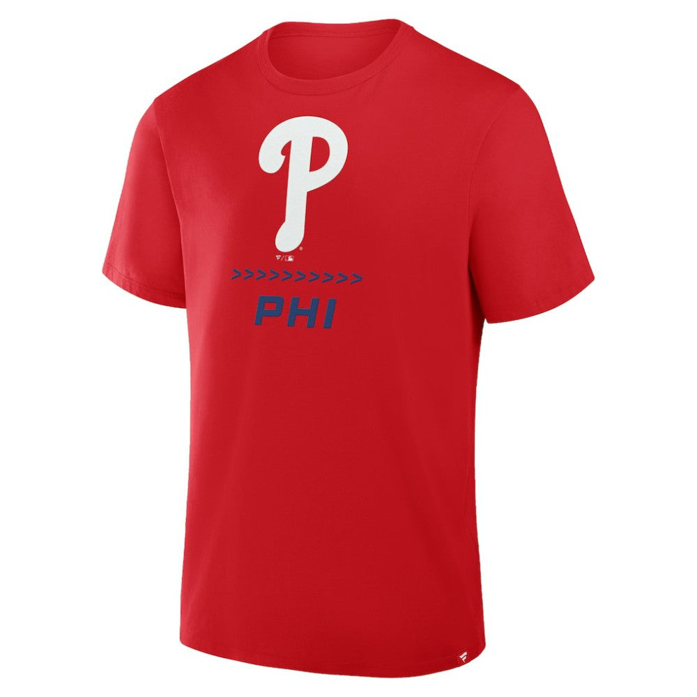 Red Philadelphia Phillies Fanatics Clubhouse Legacy Side Swipe T-Shirt