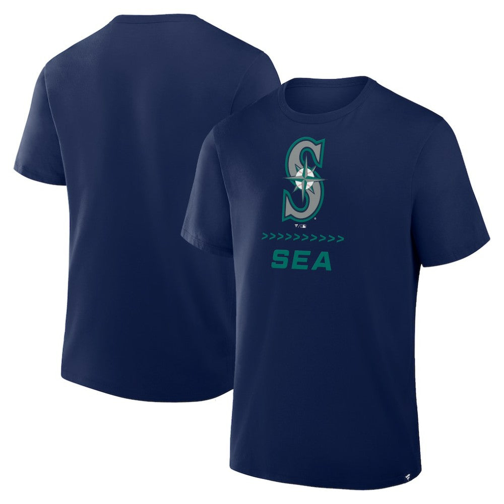 Navy Seattle Mariners Fanatics Clubhouse Legacy Side Swipe T-Shirt