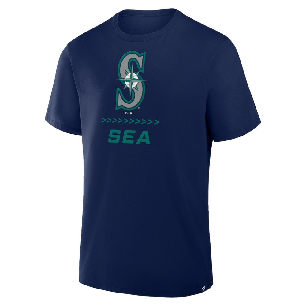 Navy Seattle Mariners Fanatics Clubhouse Legacy Side Swipe T-Shirt
