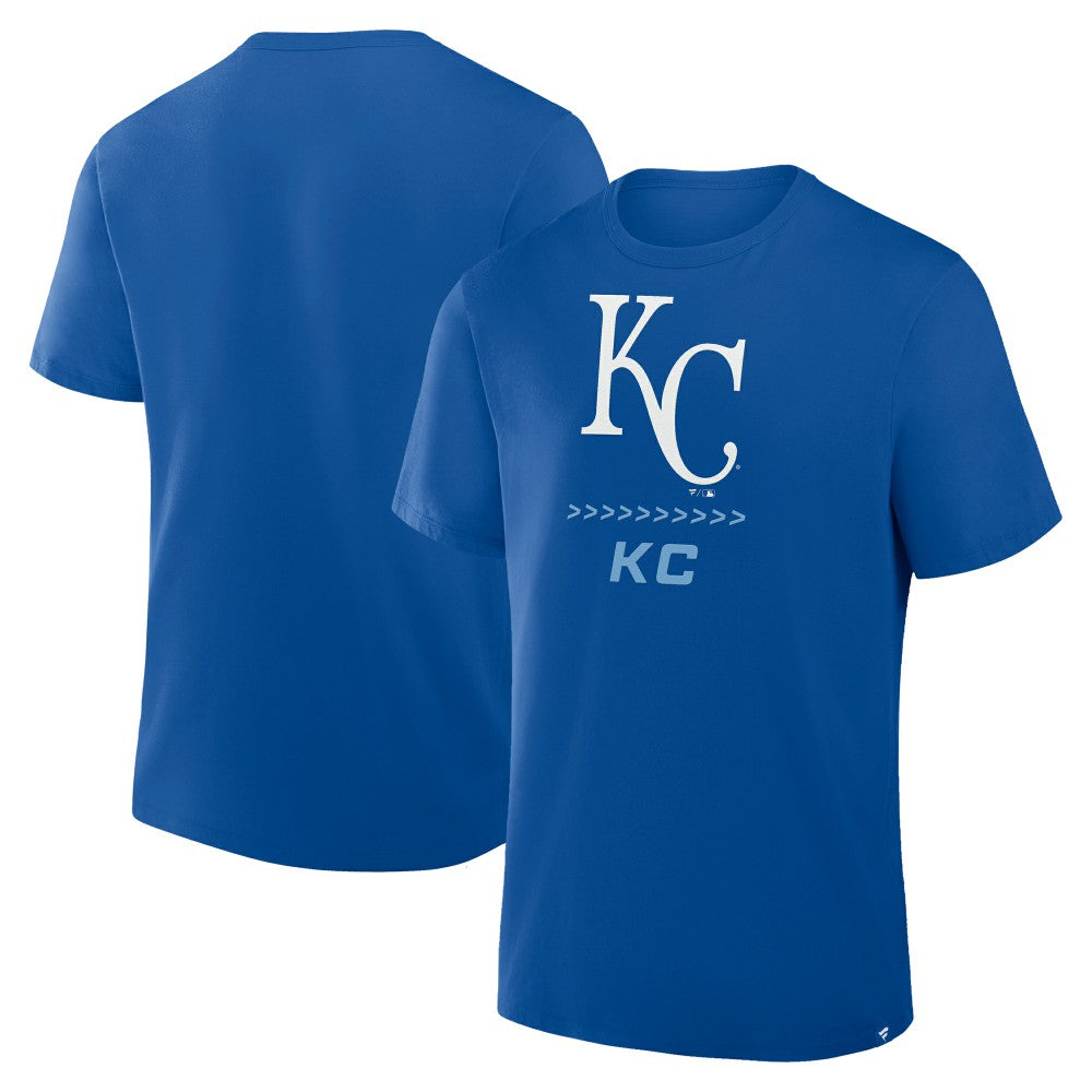 Royal Kansas City Royals Fanatics Clubhouse Legacy Side Swipe T-Shirt