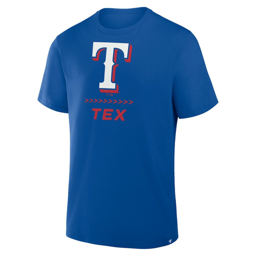 Royal Texas Rangers Fanatics Clubhouse Legacy Side Swipe T-Shirt