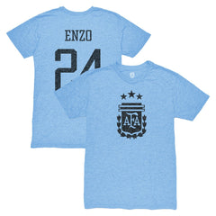 Enzo Fernández Argentina National Team 1863FC Player Vintage Tri-Blend T-Shirt