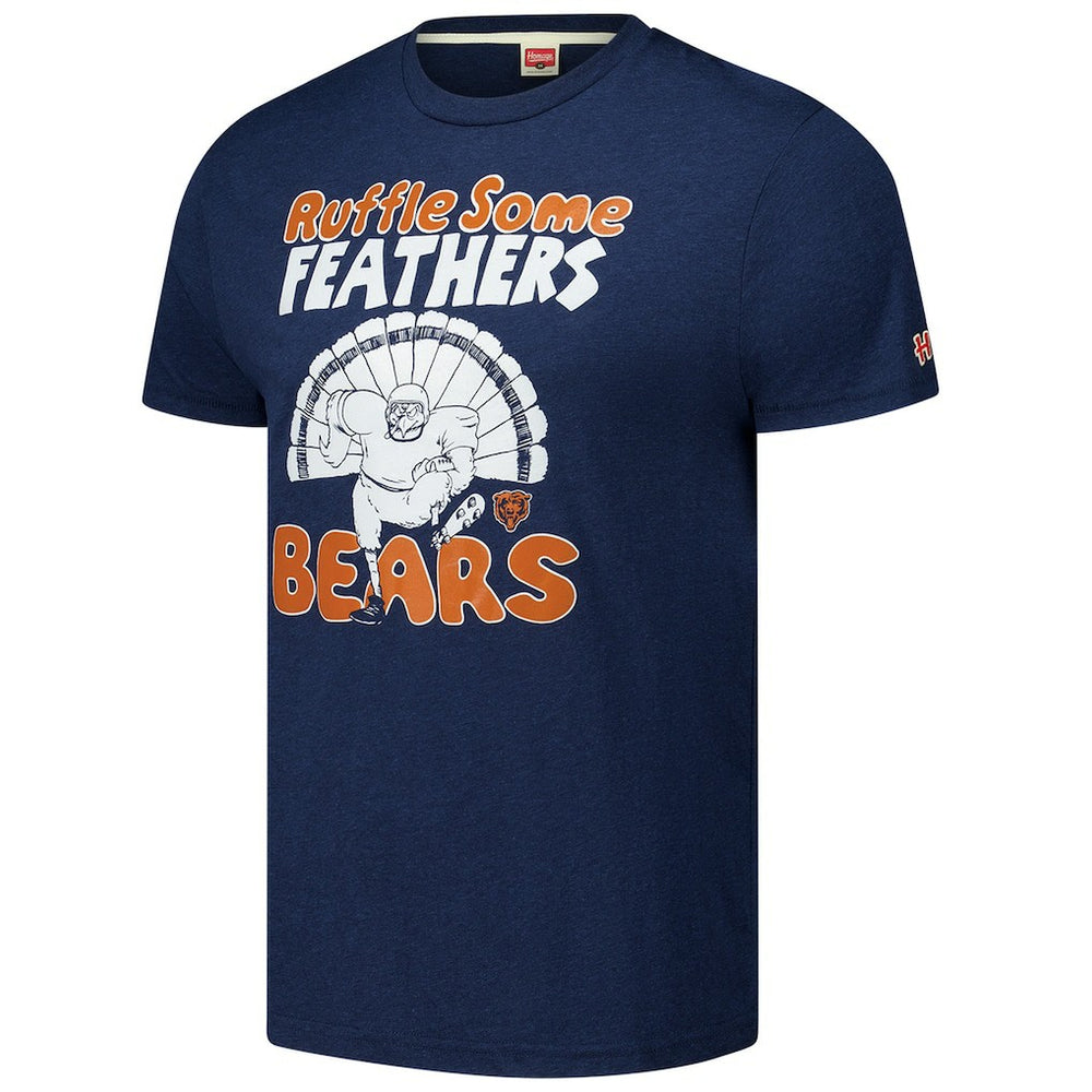 Homage Unisex Ruffle Some Feathers Tri-Blend T-Shirt - Chicago Bears T-shirts