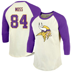 Randy Moss  Majestic Threads Retired Player Name & Number 3/4 Raglan Sleeve T-Shirt  - Minnesota Vikings T-shirts