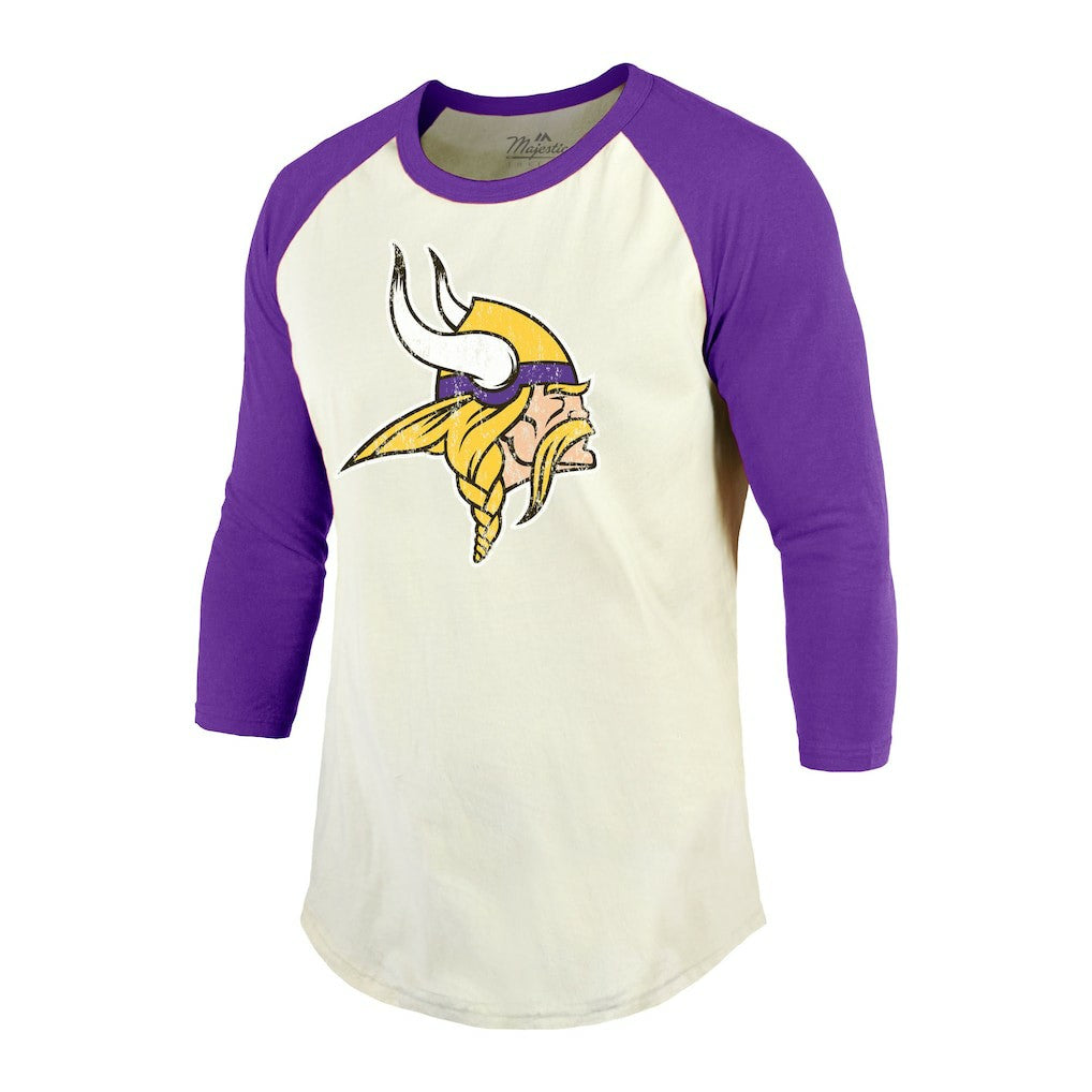 Randy Moss  Majestic Threads Retired Player Name & Number 3/4 Raglan Sleeve T-Shirt  - Minnesota Vikings T-shirts
