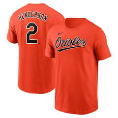 Orange Gunnar Henderson Baltimore Orioles Nike Fuse Name & Number T-Shirt