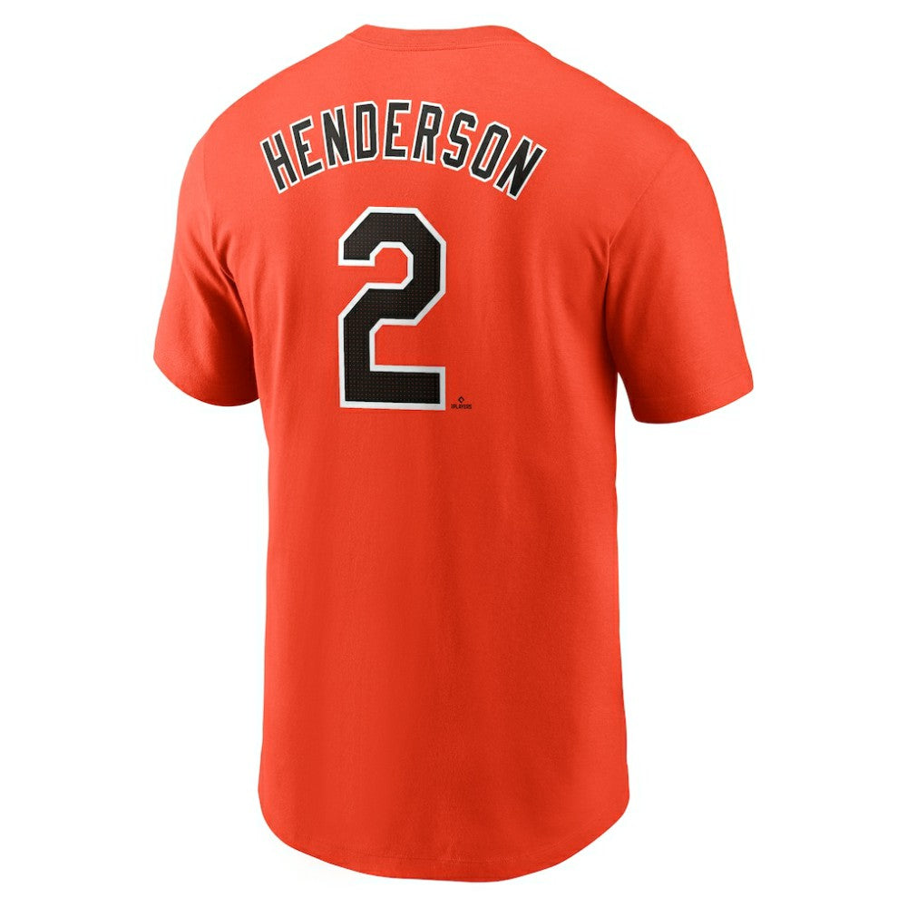 Orange Gunnar Henderson Baltimore Orioles Nike Fuse Name & Number T-Shirt