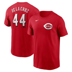 Red Elly De La Cruz Cincinnati Reds Nike Fuse Name & Number T-Shirt