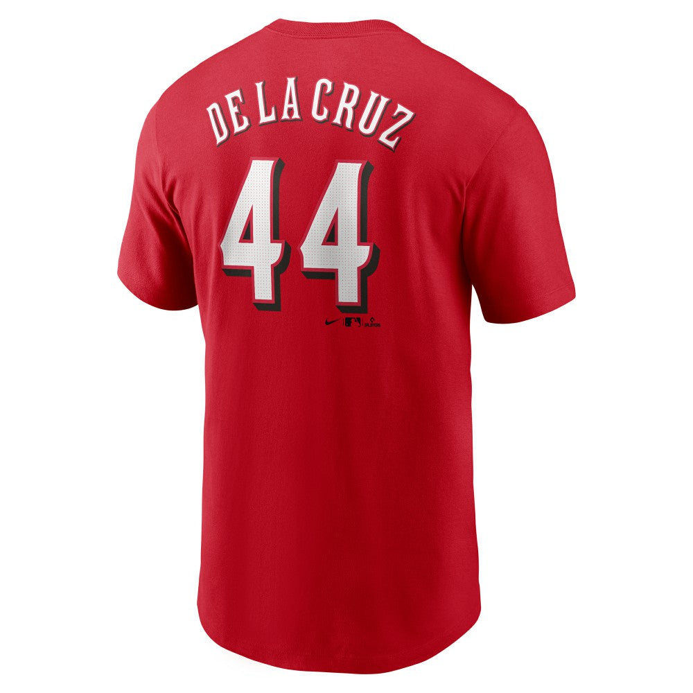 Red Elly De La Cruz Cincinnati Reds Nike Fuse Name & Number T-Shirt
