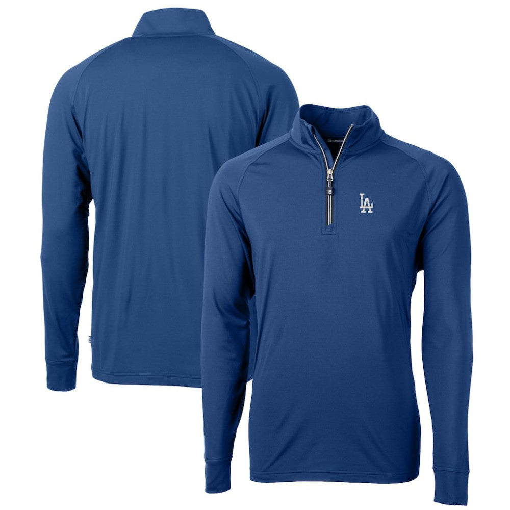 Blue Los Angeles Dodgers Cutter & Buck Big & Tall Adapt Eco Knit Stretch Recycled Quarter-Zip Pullover Top