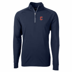 Navy Cleveland Guardians Cutter & Buck Big & Tall Adapt Eco Knit Stretch Recycled Quarter-Zip Pullover Top