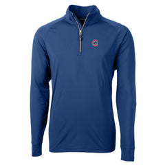 Blue Chicago Cubs Cutter & Buck Big & Tall Adapt Eco Knit Stretch Recycled Quarter-Zip Pullover Top