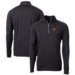 Black Baltimore Orioles Cutter & Buck Big & Tall Adapt Eco Knit Stretch Recycled Quarter-Zip Pullover Top