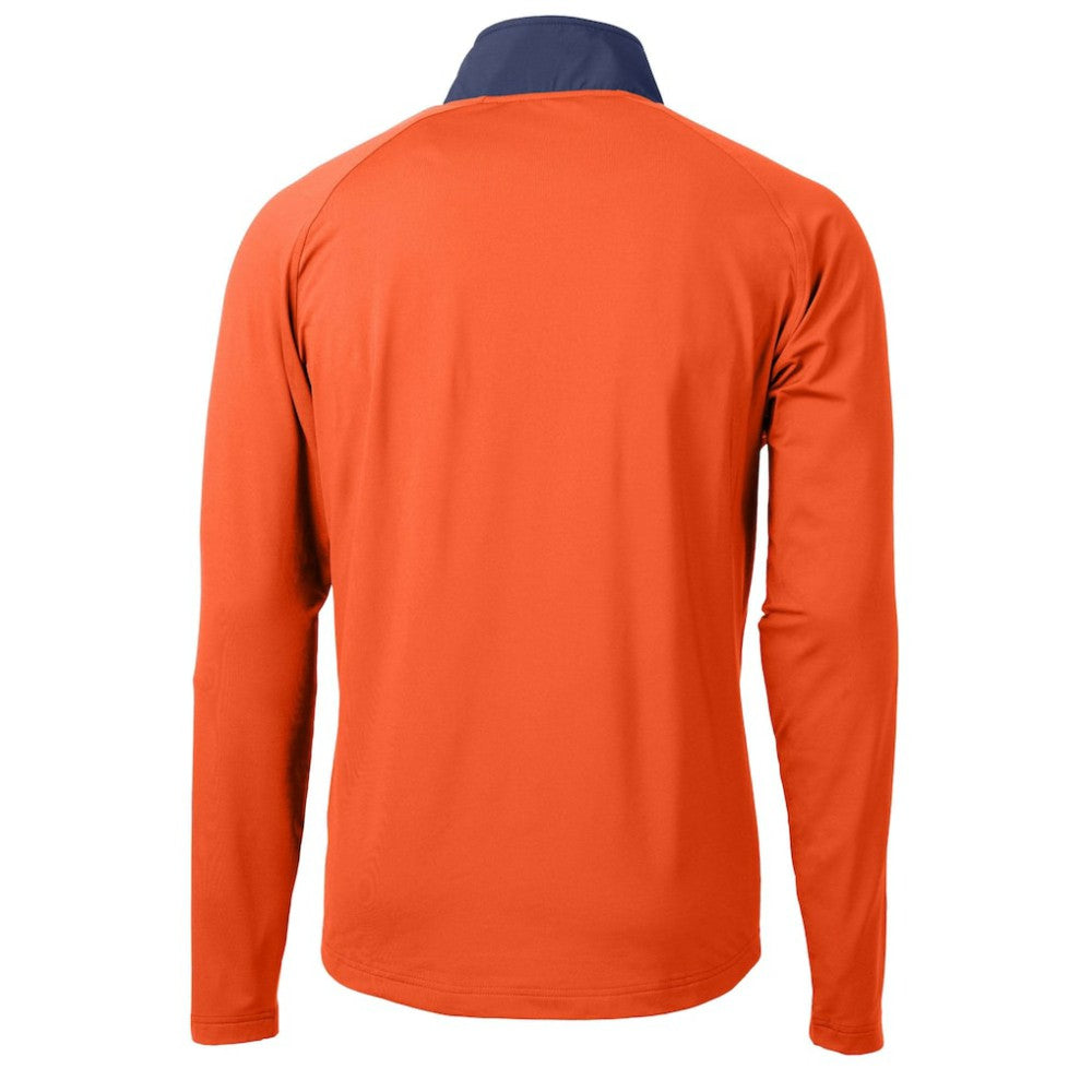 Orange Detroit Tigers Cutter & Buck Adapt Eco Knit Hybrid Recycled Quarter-Zip Jacket
