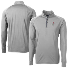 Gray Cincinnati Reds Cutter & Buck Mr. Redlegs Adapt Eco Knit Stretch Recycled Quarter-Zip Pullover Top