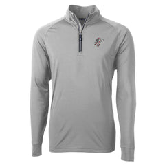 Gray Cincinnati Reds Cutter & Buck Mr. Redlegs Adapt Eco Knit Stretch Recycled Quarter-Zip Pullover Top