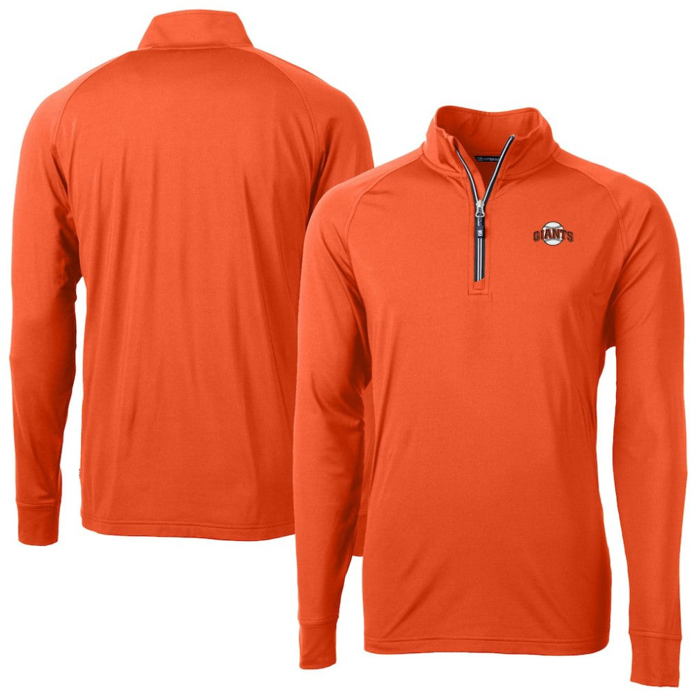 Orange San Francisco Giants Cutter & Buck  Adapt Eco Knit Stretch Recycled Quarter-Zip Pullover Top