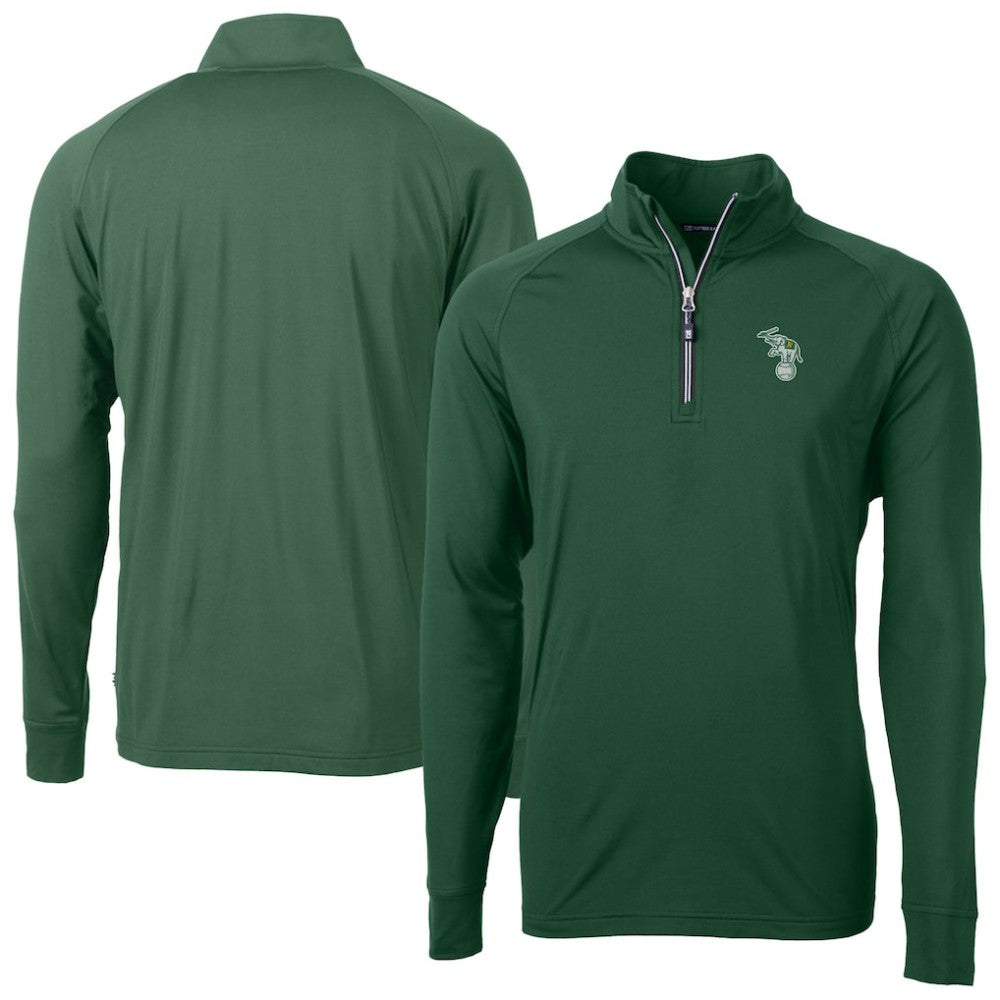 Hunter Green Athletics Cutter & Buck Stomper Adapt Eco Knit Stretch Recycled Quarter-Zip Pullover Top