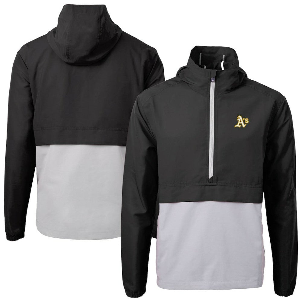 Black Athletics Cutter & Buck Charter Eco Recycled Half-Zip Anorak Jacket