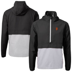 Black San Francisco Giants Cutter & Buck Charter Eco Recycled Half-Zip Anorak Jacket