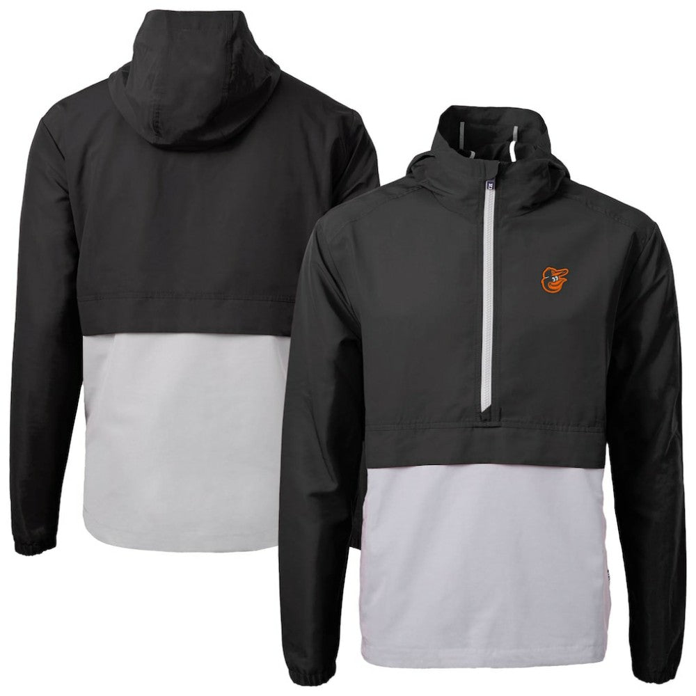 Black Baltimore Orioles Cutter & Buck Charter Eco Recycled Half-Zip Anorak Jacket