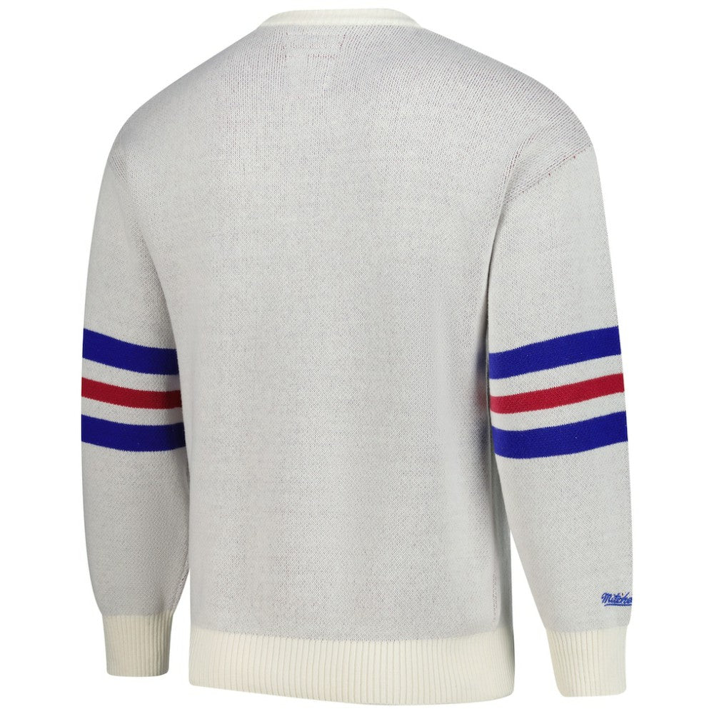 Cream Chicago Cubs Mitchell & Ness Retro Pullover Sweater