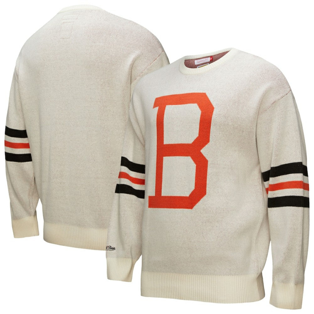 Cream Baltimore Orioles Mitchell & Ness Retro Pullover Sweater