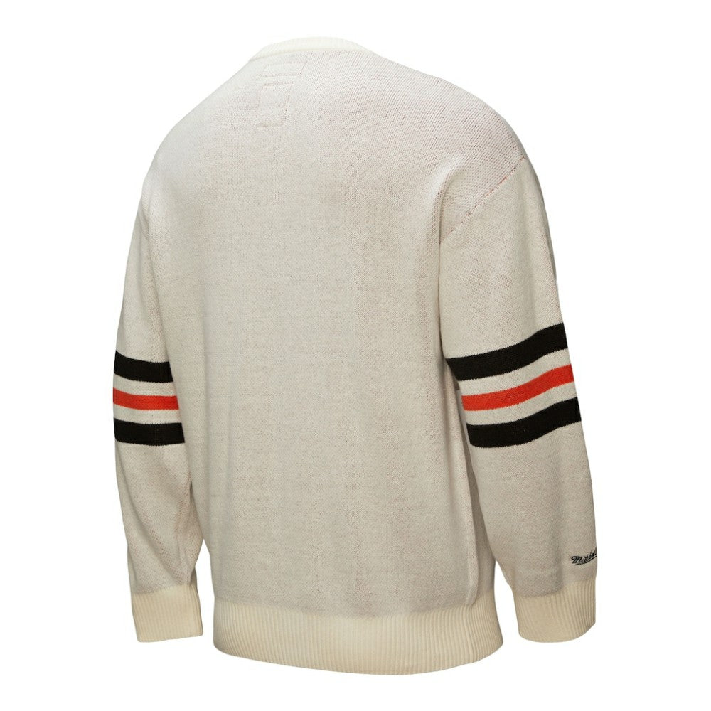 Cream Baltimore Orioles Mitchell & Ness Retro Pullover Sweater