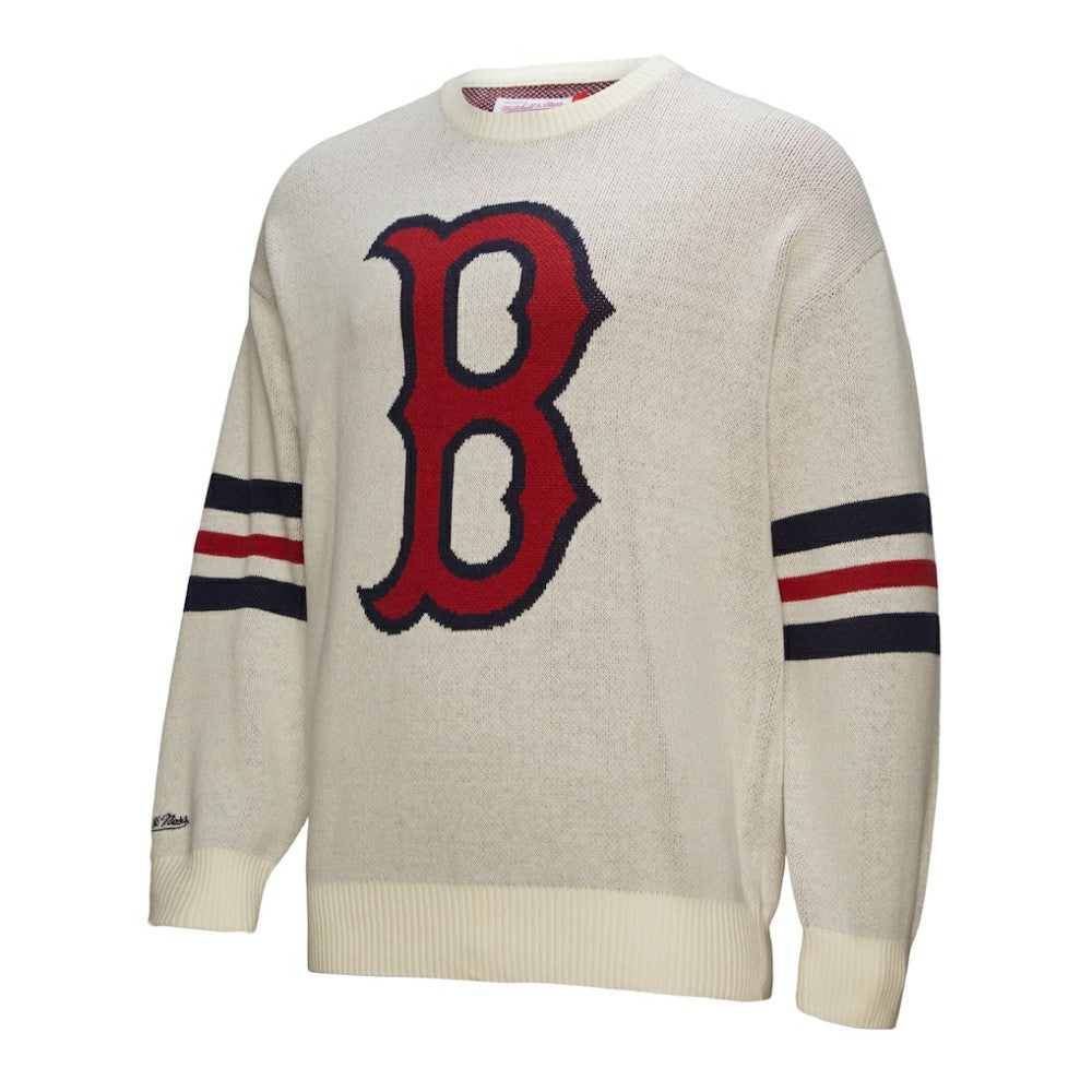 Cream Boston Red Sox Mitchell & Ness Retro Pullover Sweater