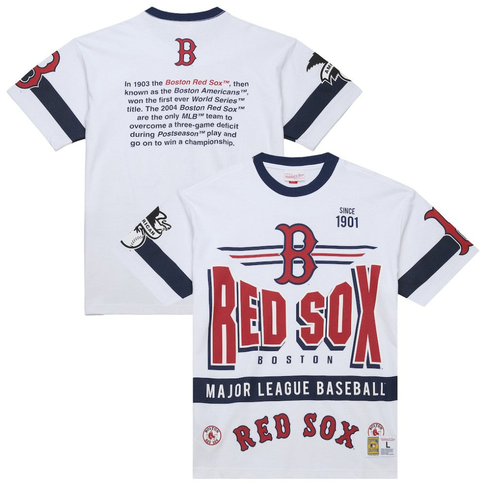 White Boston Red Sox Mitchell & Ness Cooperstown Collection Team Origins Premium T-Shirt