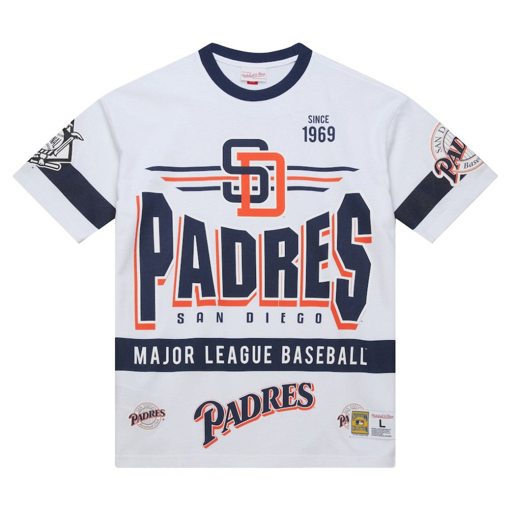White San Diego Padres Mitchell & Ness Cooperstown Collection Team Origins Premium T-Shirt