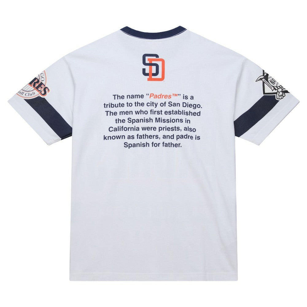 White San Diego Padres Mitchell & Ness Cooperstown Collection Team Origins Premium T-Shirt