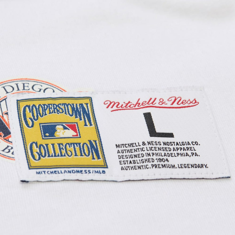 White San Diego Padres Mitchell & Ness Cooperstown Collection Team Origins Premium T-Shirt