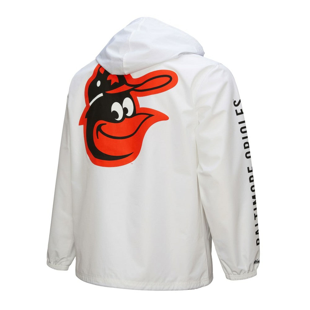 White Baltimore Orioles Mitchell & Ness Vintage Full-Snap Hooded Coaches Jacket