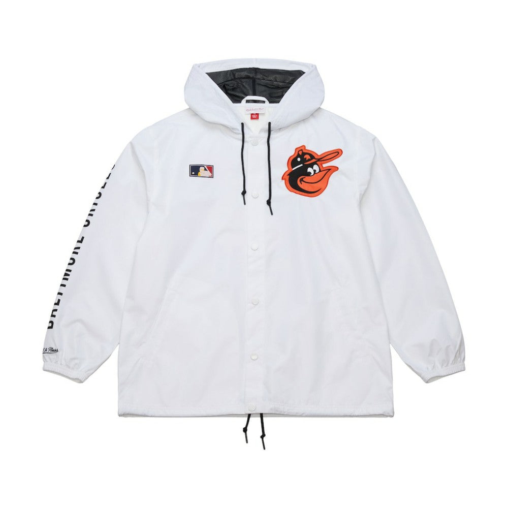 White Baltimore Orioles Mitchell & Ness Vintage Full-Snap Hooded Coaches Jacket