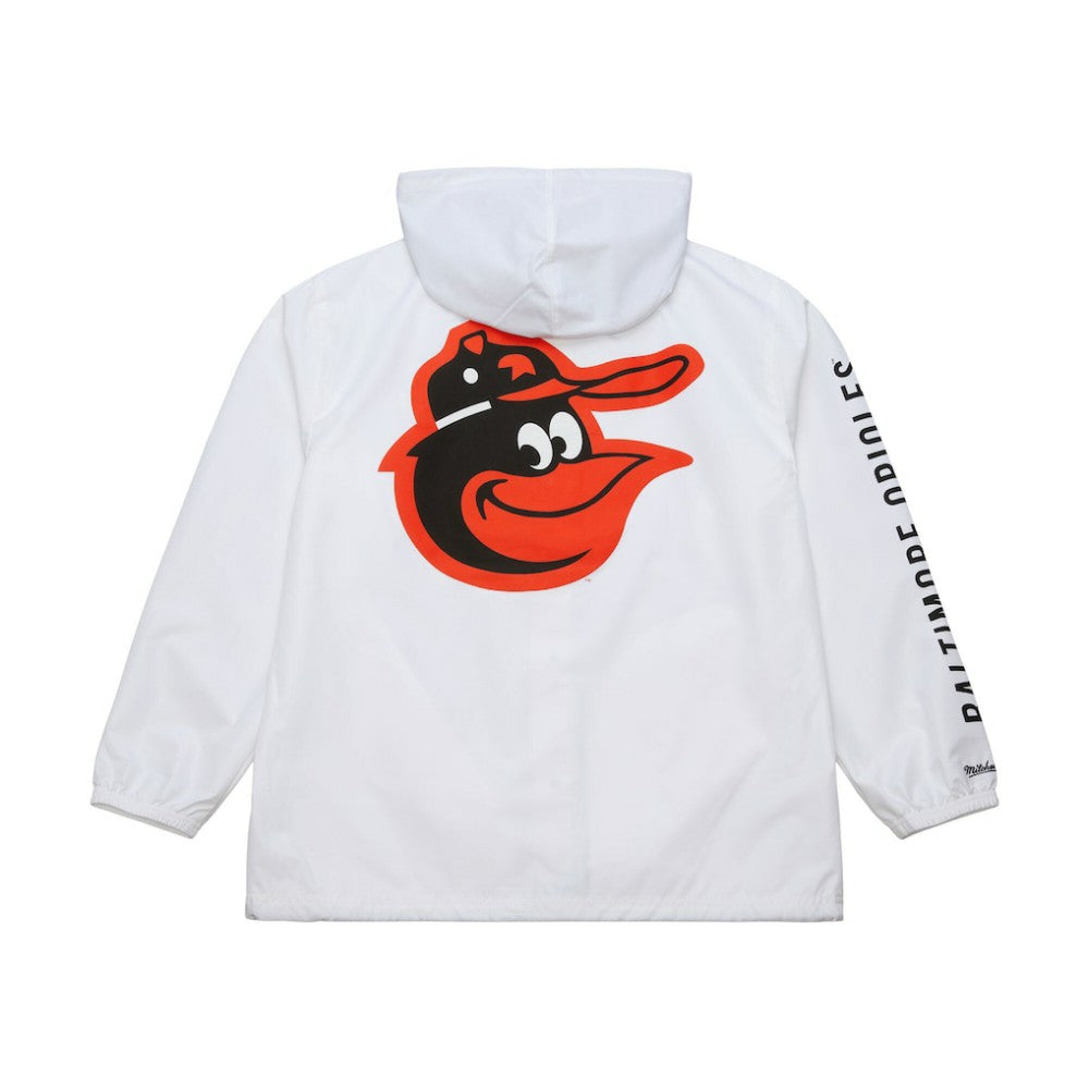 White Baltimore Orioles Mitchell & Ness Vintage Full-Snap Hooded Coaches Jacket